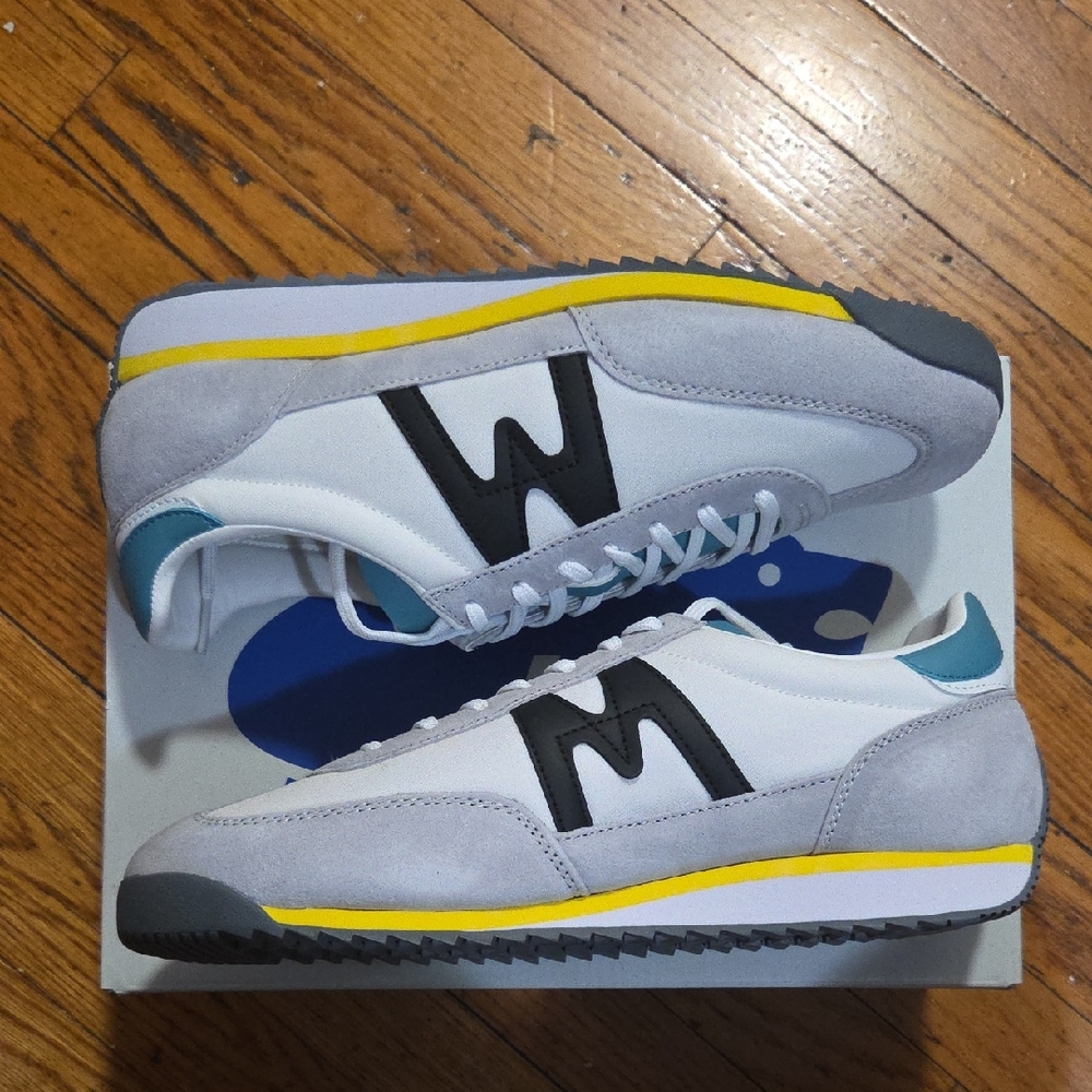 Gray and White Sneakers with Cushioned Sole